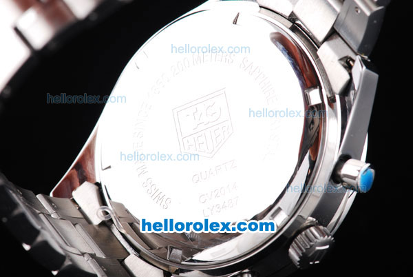 Tag Heuer Carrera Working Chronograph Stainless Steel Case with Blue Dial and SSband-Same Structure As 7750-High Quality - Click Image to Close